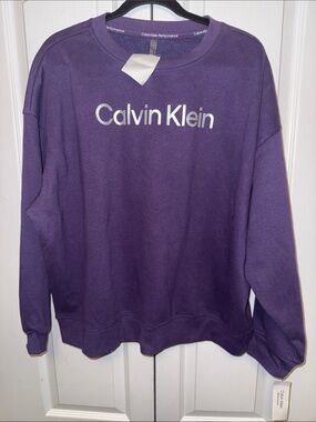 Calvin Klein Purple Logo Crewneck Sweatshirt